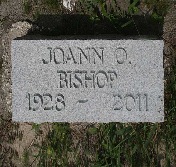 Joann O. Bishop Gravestone Photo