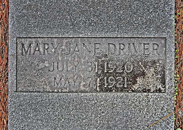 Mary Jane Driver Gravestone Photo