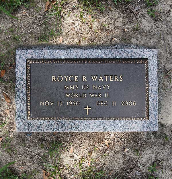 Royce R. Waters Gravestone Photo