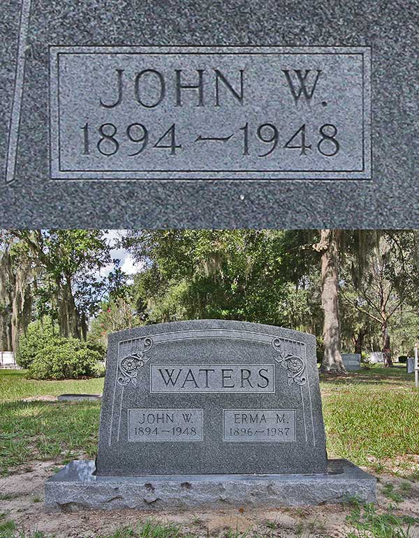 John W. Waters Gravestone Photo