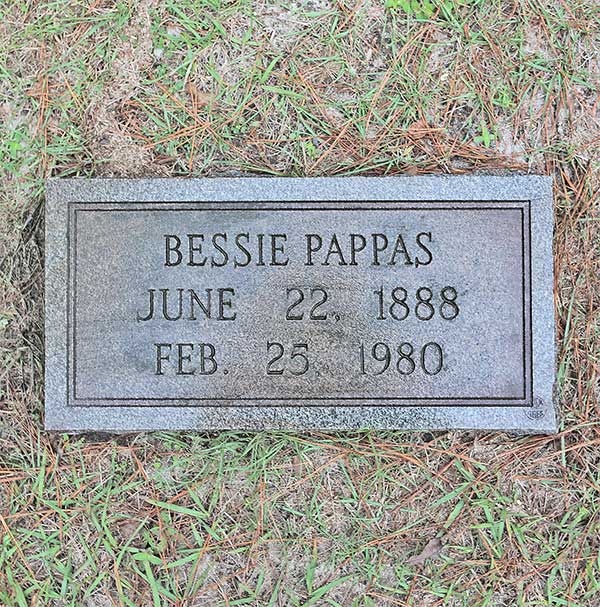 Bessie Pappas Gravestone Photo