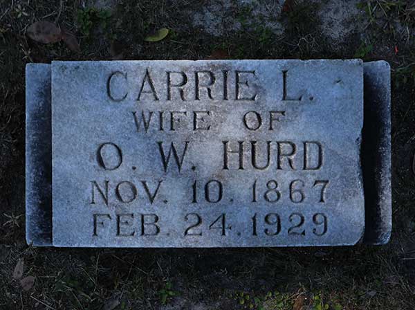 Carrie L. Hurd Gravestone Photo