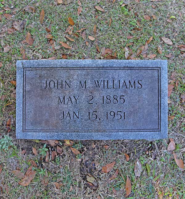 John M. Williams Gravestone Photo