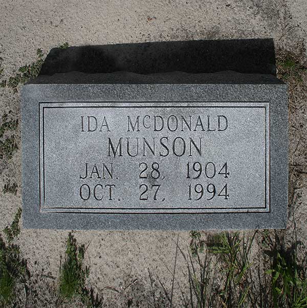 Ida McDonald Muson Gravestone Photo
