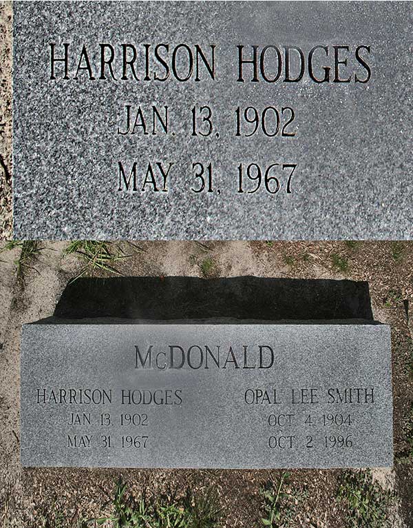 Harrison Hodges McDonald Gravestone Photo