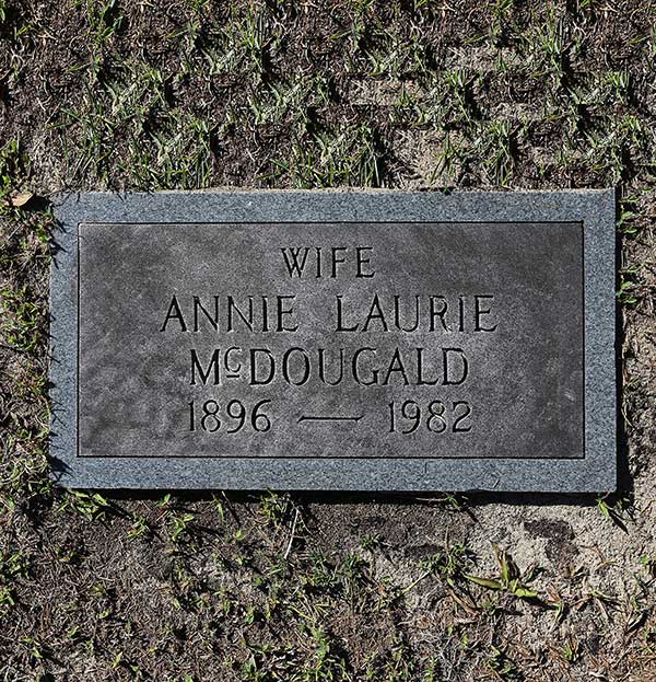 Annie Laurie McDougald Gravestone Photo