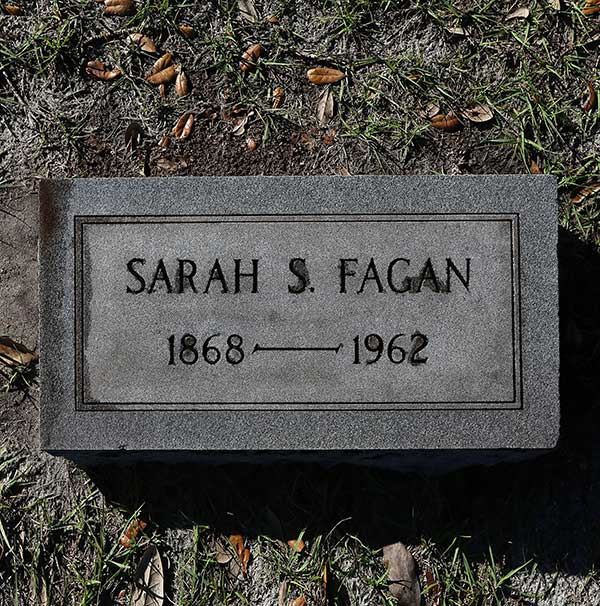 Sarah S. Fagan Gravestone Photo