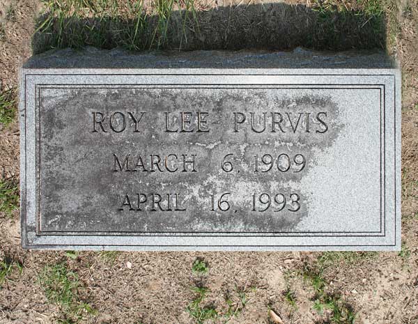 Roy Lee Purvis Gravestone Photo