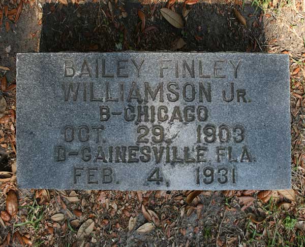 Bailey Finley Williamson Gravestone Photo