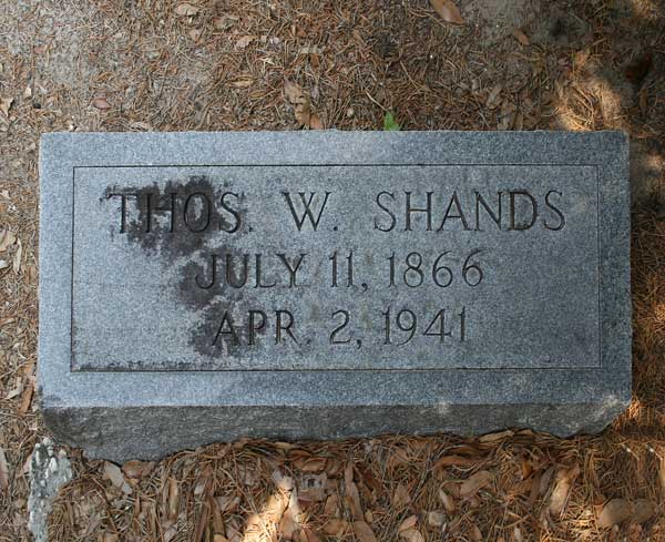 Thos. W. Shands Gravestone Photo