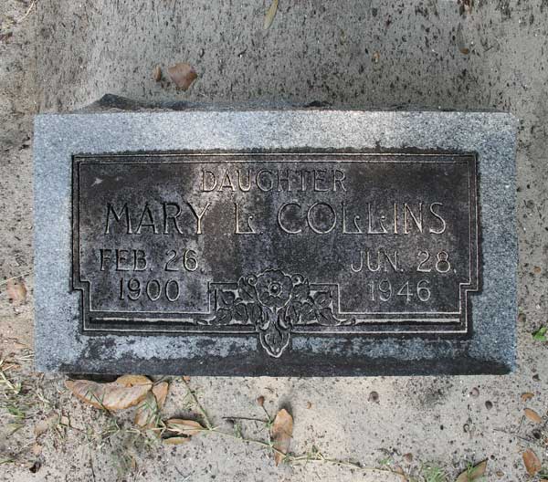 Mary L. Collins Gravestone Photo