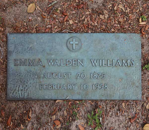 Emma Walden Williams Gravestone Photo
