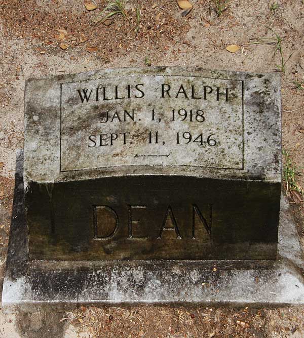 Willis Ralph Dean Gravestone Photo
