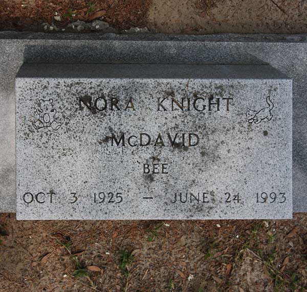 Nora Knight McDavid Gravestone Photo