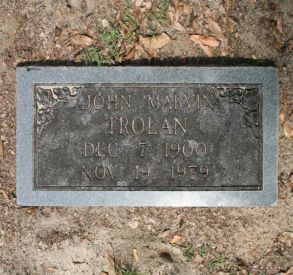 John Marvin Trolan Gravestone Photo