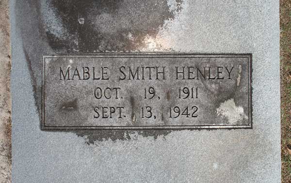 Mable Smith Henley Gravestone Photo