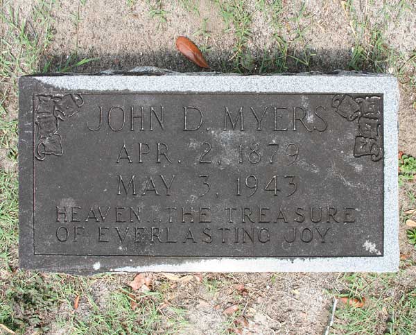 John D. Myers Gravestone Photo
