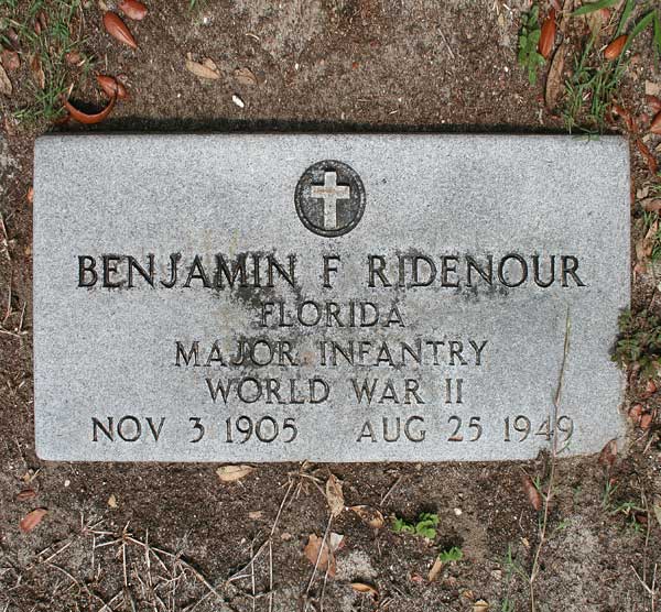 Benjamin F. Ridenour Gravestone Photo
