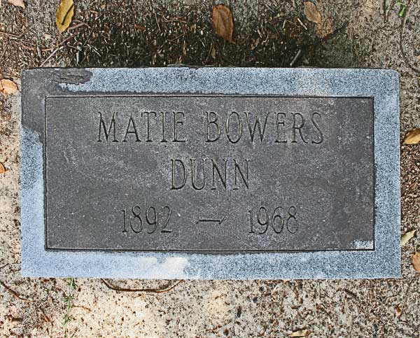 Matie Bowers Dunn Gravestone Photo