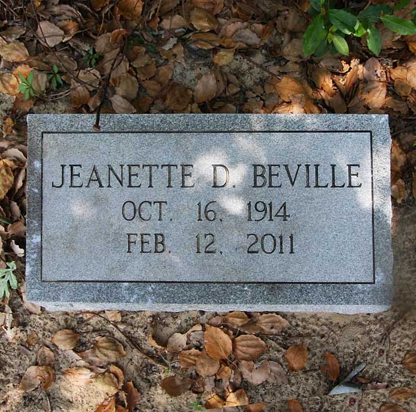 Jeanette D. Beville Gravestone Photo