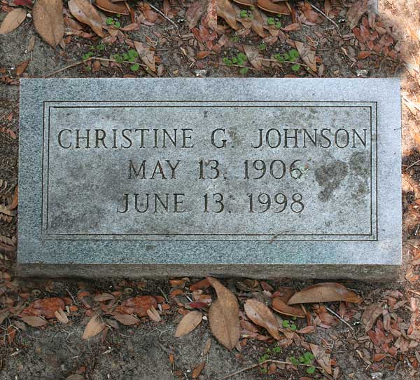 Christine G. Johnson Gravestone Photo