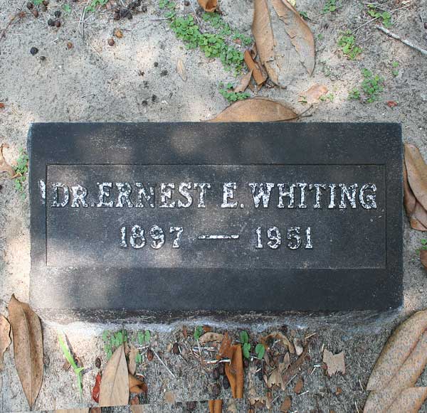 Dr. Ernest E. Whiting Gravestone Photo