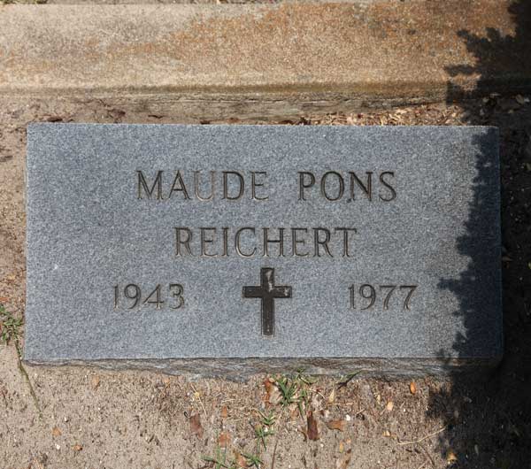 Maude Pons Reichert Gravestone Photo
