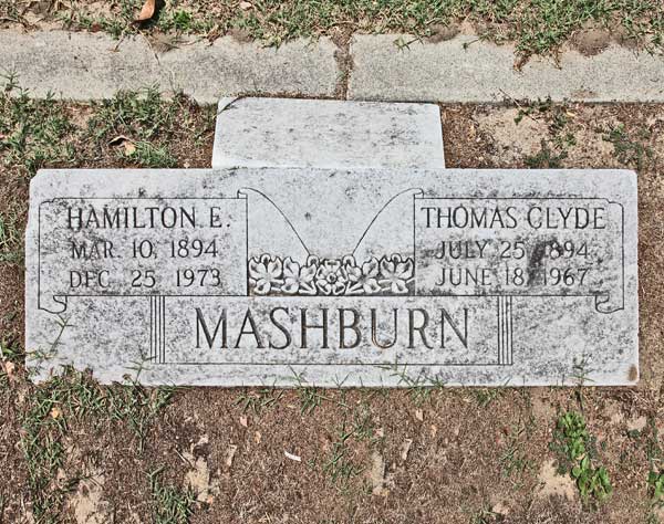 Hamilton E. & Thomas Clyde Mashburn Gravestone Photo