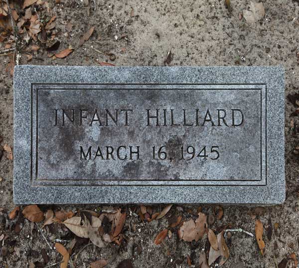Infant Hilliard Gravestone Photo