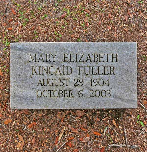 Mary Elizabeth Kincaid Fuller Gravestone Photo