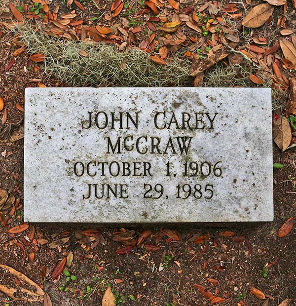 John Carey McCraw Gravestone Photo