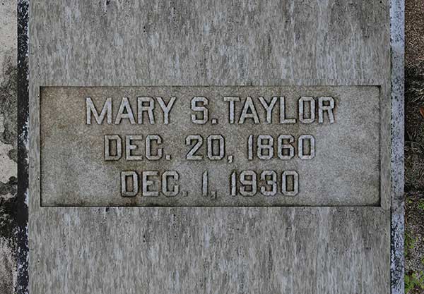 Mary S. Taylor Gravestone Photo
