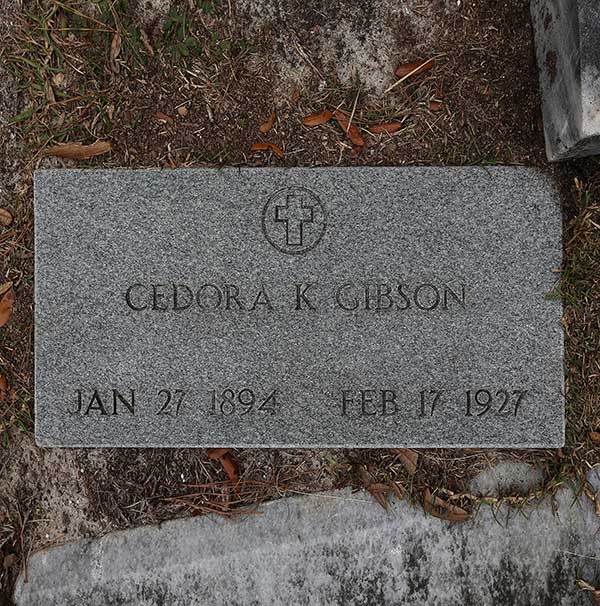 Cedora K. Gibson Gravestone Photo