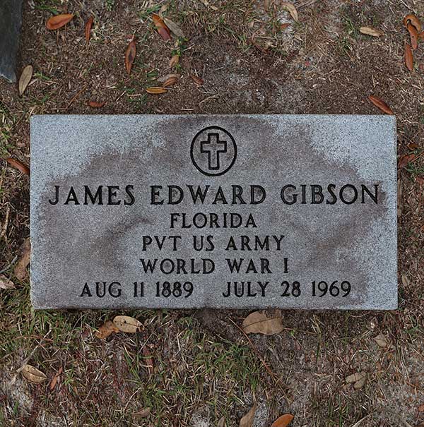 James Edward Gibson Gravestone Photo