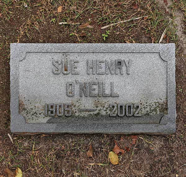 Sue Henry O'Neill Gravestone Photo