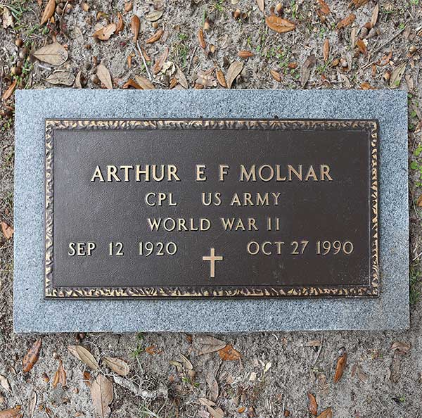 Arthur E. F. Molnar Gravestone Photo