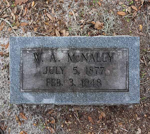 W. A. McNally Gravestone Photo