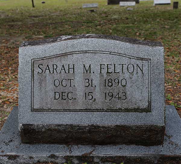 Sarah M. Felton Gravestone Photo