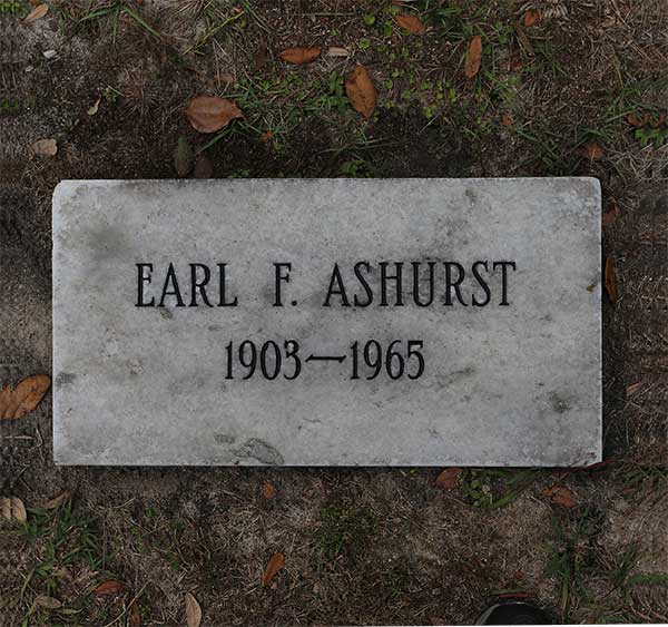 Earl F. Ashurst Gravestone Photo