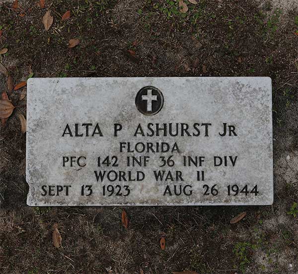 Alta P. Ashurst Gravestone Photo