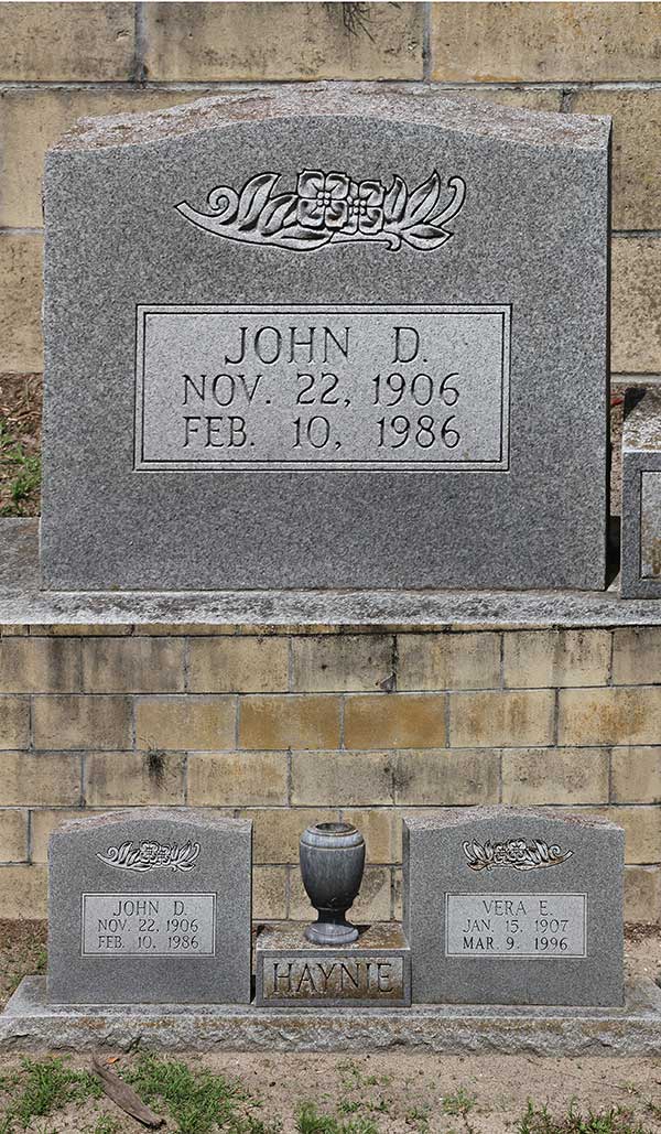 John D. Haynie Gravestone Photo