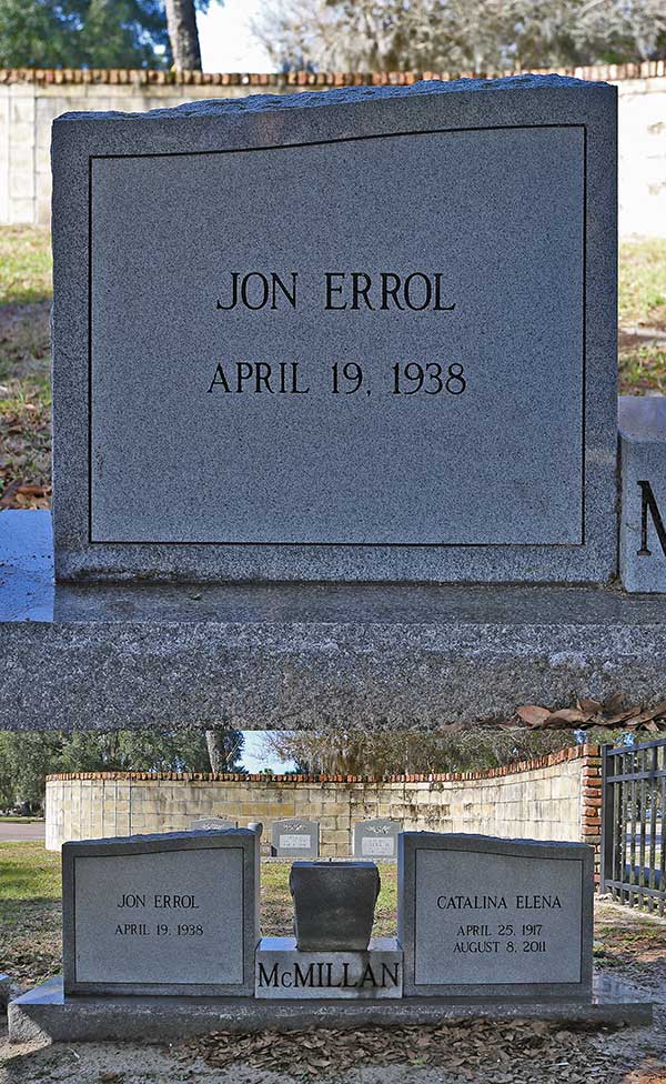 Jon Errol McMillan Gravestone Photo