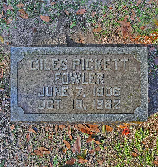 Giles Pickett Fowler Gravestone Photo