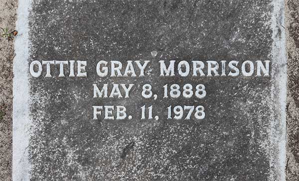 Ottie Gray Morrison Gravestone Photo