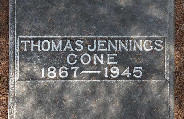 Thomas Jennings Cone Gravestone Photo