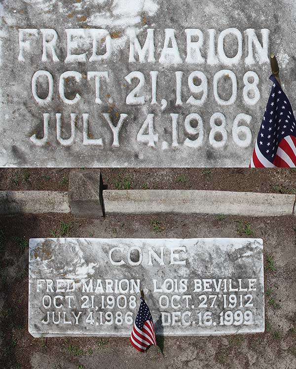 Fred Marion Cone Gravestone Photo