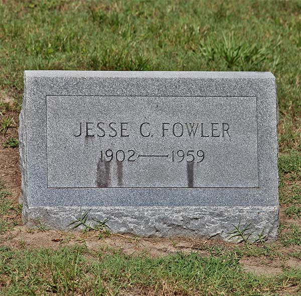 Jesse C. Fowler Gravestone Photo