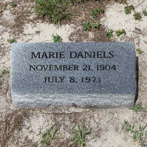 Marie Daniels Gravestone Photo