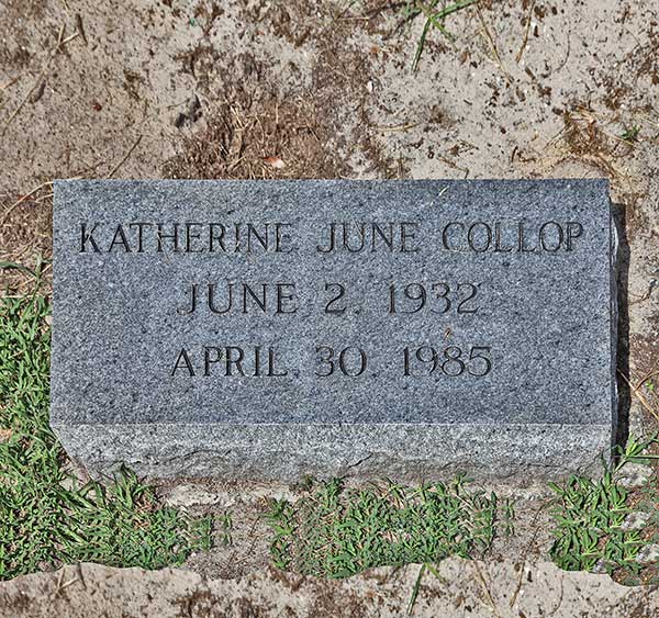 Katherine June Collop Gravestone Photo