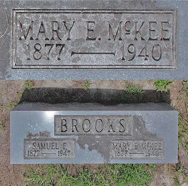 Mary E. McKee Brooks Gravestone Photo